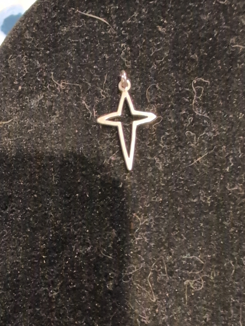 Minimal Stainless Steel Star Cross Pendant